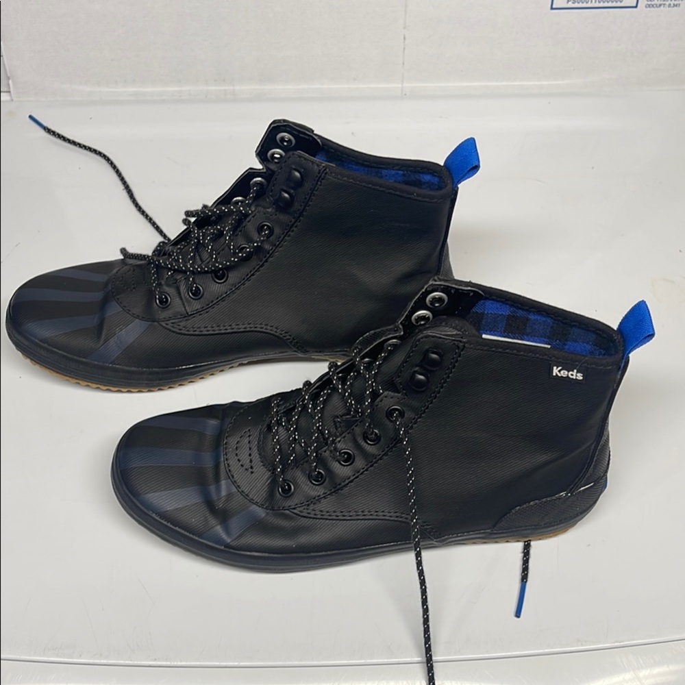 Keds Scout Splash Black and Blue High-Top Sneakers Sz 7.5